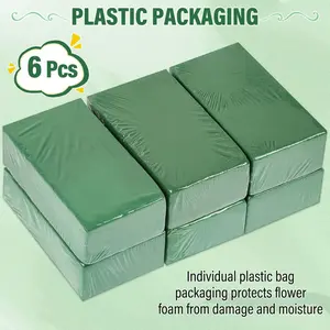 6 Pack Floral Foam Blocks for Flower Arrangement, Wet and Dry Green Floral Foam for Wedding, Birthdays, Home Decorations (Small Size 5.5” L x 3.1” W x 1.7” H)