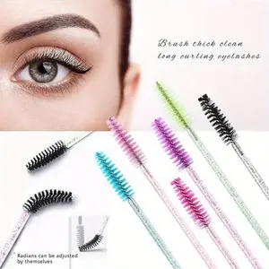 50 Pcs Disposable Crystal Eyelash brush Mascara Wands Applicator Diamond Eye Lash brushes Eyelash Extension women Makeup tools