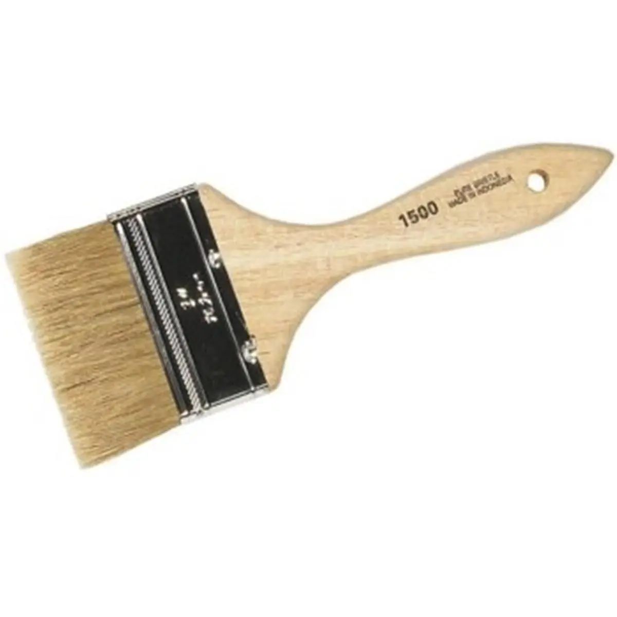 212 MAIN 3 in. Flat Trim White Chinese Bristles Paint Brush - Natural Wood Handle, Steel Ferrule, Pack of 12 - High-Quality Houseware Tool with Dependability for Promotional Quality Varnish Home Improvement Applications, Promo Varnish