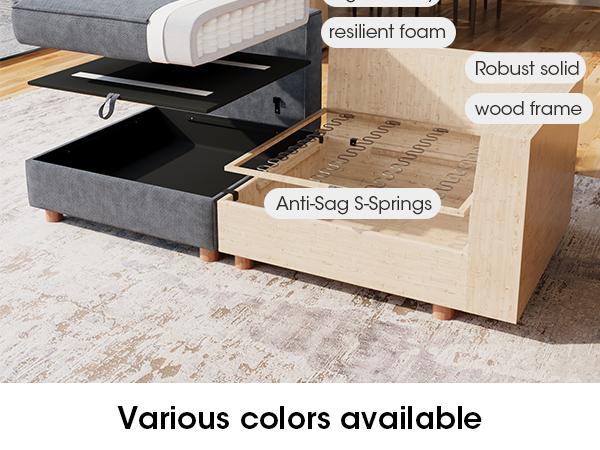 4-8 Seat Modular Sectional Sofa with Storage, Sturdy Solid Wood Structure, Modular Sectional Sofa Cloud Couch Washable, Spacious Couches for Living Room, Apartment, Loft, Grey 4-8 Seat Modular Sectional Sofa with Storage, Sturdy Solid Wood Structure, Modular Sectional Sofa Cloud Couch Washable, Spacious Couches for Living Room, Apartment, Loft, Grey