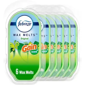 Febreze Wax Melts, Wax Melt Warmer Cubes, Wax Warmer Cubes, Gain Original Scent, 6 packs, 6 cubes each, Air Freshener