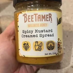 BeeTamer's Spicy Honey Mustard, Creamed Spread, Made with Raw Honey Apple Cider Vinegar, Healthier Choice, Low Heat, Flavorful Healthy