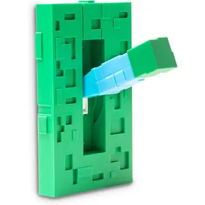 Cube Light Switch - Game Light Switch Cover, Cubed Mine, crafted for Single Toggle Switch Wall, Video Gamer Room & Home Decor, Gaming Outlet Cover, Green