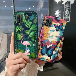 Back Cover Soft case Phone Case For ZTE Blade A52 Lite Card sleeve Durable Graffiti Cute Waterproof Fashion Design Shockproof protective Anti-knock Cover Anti-dust Dirt-resistant