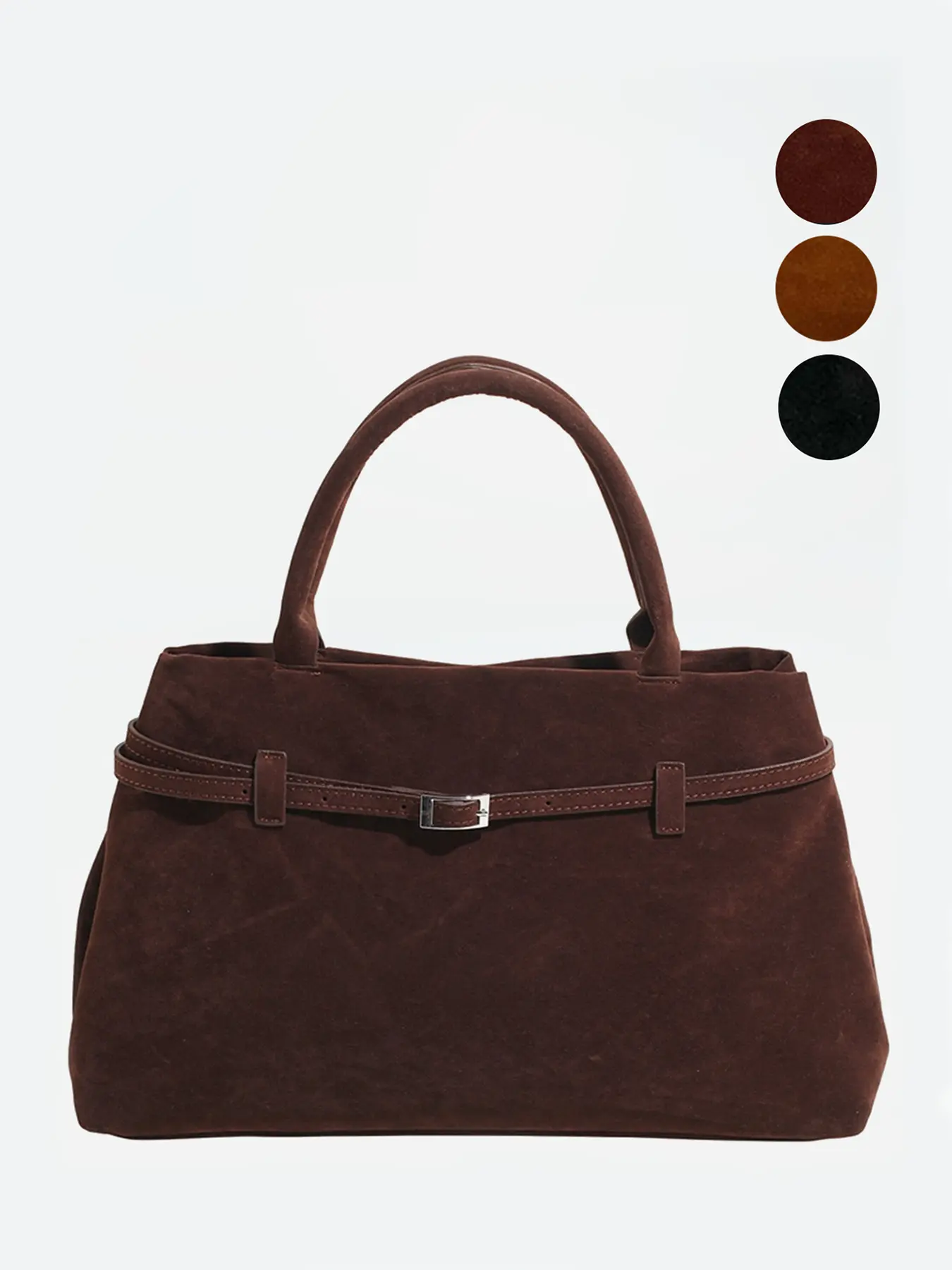 Retro light luxury dark elegant tote bag, Chic bag, versatile and textured handbag, with belt design, large capacity to accommodate files, mobile phones, suitable for daily office and shopping mall