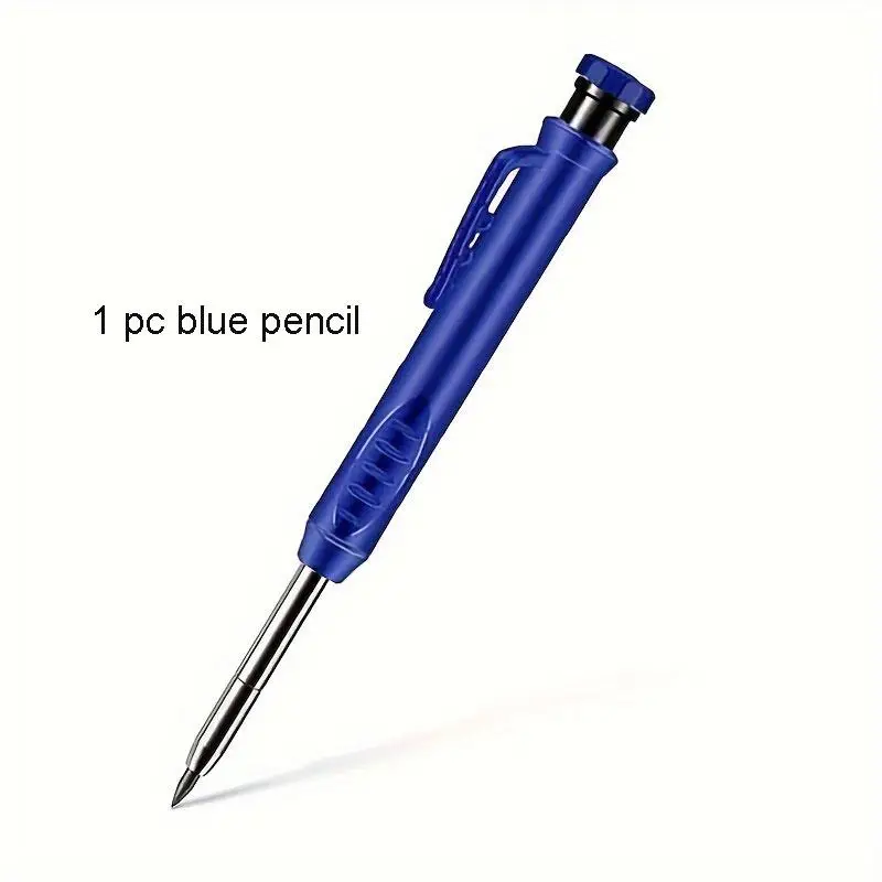 Solid Carpenter Pencil, Built-in Sharpener Comfortable Grip Mechanical Pencil for Woodworking, 0.28cm Pencil Refill