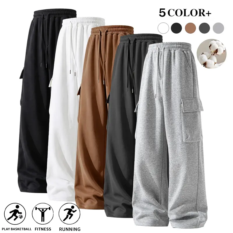 Men’s loose cargo sweatpants | Available as a single pair or multipack | Comfortable cotton fabric | Jogger pants with pocket design | Comfortable casual athletic pants | Ideal for fitness, running, streetwear, and everyday wear