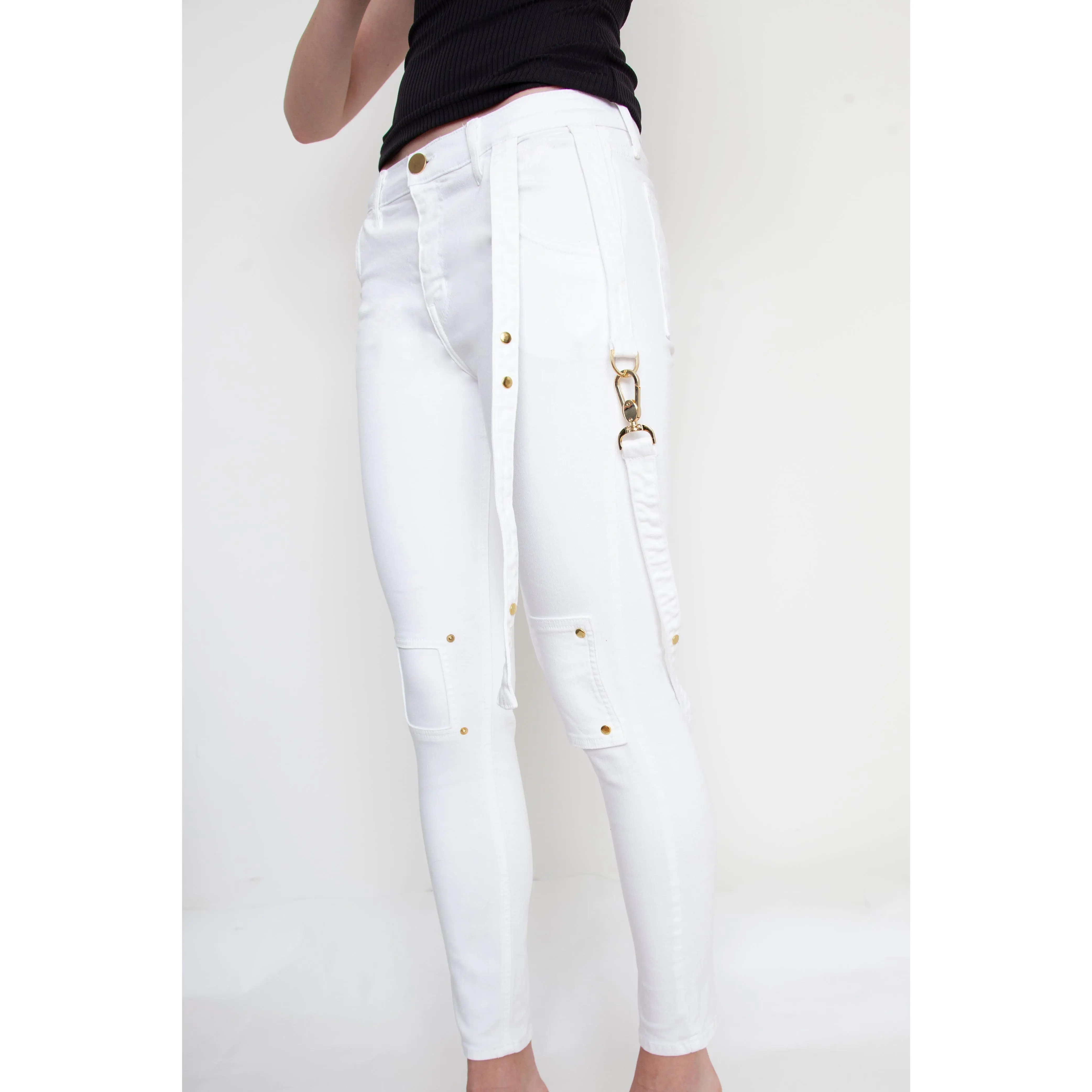 White Strappy Jeans For Charity