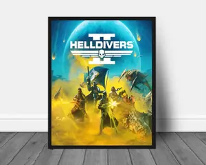 HELLDIVERS II Art Poster Unframed, Helldivers 2 Cover Art, Game Art, Gamer Gift, Video Game art, Gamer Print, gift for him