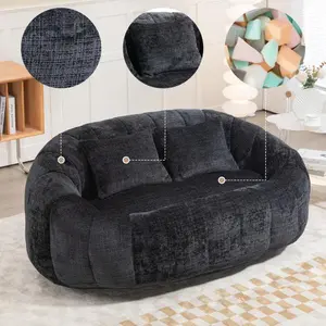 Niccae Bean Bag Chair for Adults and Kids, Large High-Back Lazy Sofa, Durable Chenille Foam Filled Lounge Chair, No Assembly Floor Seating for Living Room, Bedroom, Game Room