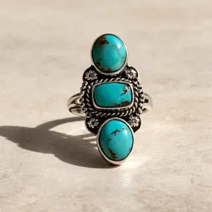 SAGUARO SKY TRIPLE TURQUOISE RING