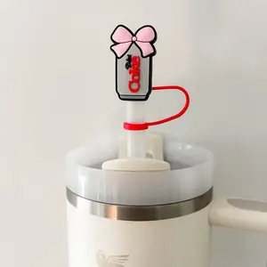 Soda Pop Coquette Straw Cover For 10MM Straw Topper Cute Cup Accessories Silicone Soda Lovers