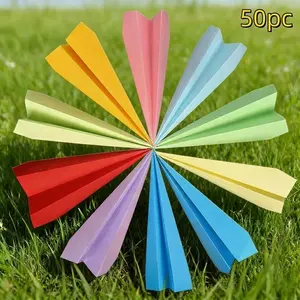 50 Pre-Folded Colorful Paper Airplanes, Perfect for Wedding Party Supplies, Birthday Celebrations, Table Center Decor, Bar Atmosphere Props, Graduation Photoshoots