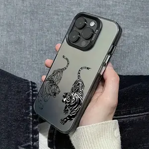 Stylish Cool Two Tigers Pattern High Quality Anti-Fouling Shockproof Mobile Phone Case for iPhone 16/16Pro/16ProMax/16Plus, 15/15Plus/15Pro/15ProMax, 14/14Plus/14Pro/14ProMax, 13/13Pro/13ProMax, 12/12Pro/12ProMax, 11/11Pro/11Proamx, 7/8plus, XR/Xs/XsMax