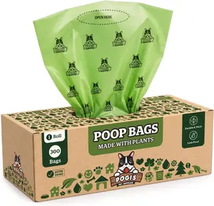 Compostable Poop Bags for Home & Yard – Leak-Proof, Extra-Large, Made with Plants (Single Roll, 300-Count)