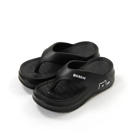 GRIP&GO Cartoon Toe Accent Women's Flip Flops - EVA Thong, Height-Increasing Open Toe, Non-Slip Breathable Trendy Sandals, Flip Flop Slides for Beach & Home Use