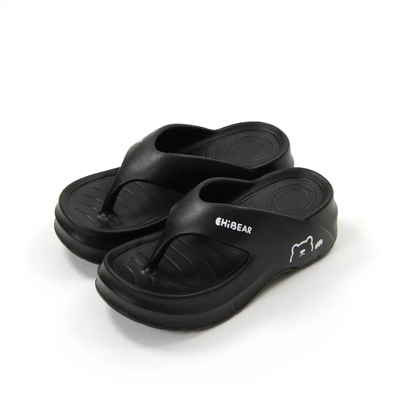 GRIP&GO Cartoon Toe Accent Women's Flip Flops - EVA Thong, Height-Increasing Open Toe, Non-Slip Breathable Trendy Sandals, Flip Flop Slides for Beach & Home Use