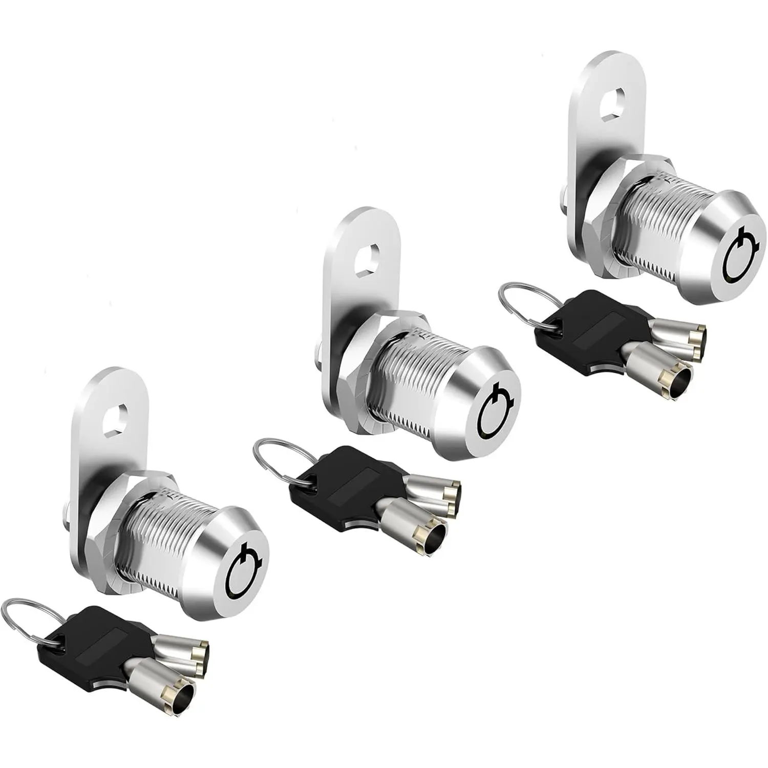 3-Pack 7/8" Tubular RV Cam Cabinet Locks with Keys, Zinc Alloy Locks for RV Storage Compartment Doors, Toolboxes, File Cabinet Drawers
