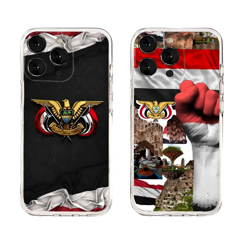 Fashion National Emblem Flag Design Yemen Phone Cases For iPhone 18 Promax 17 16 15 14 13 12 11 Pro Plus Air Transparent Soft Tpu Shockproof Protective Cover Casing Gift For Friends