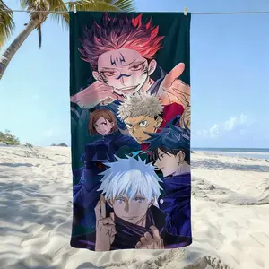 Jujutsu Kaisen  beach towel, soft texture, beach blanket, is a soft and lightweight sand blanket for travel, swimming pool, surfing, yoga, camping, travel towels, personalized towels. Is Christmas, Holidays, Birthdays, Halloween