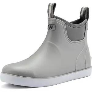 Men's Deck Boots, Waterproof Ankle Rain Boots Men Anti-Slip Traction, Outdoor Rubber Fishing Garden Boots High-Performance Shoes for Farming