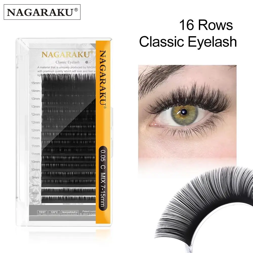NAGARAKU 7~25mm B C D L LC LD N Premium Natural Synthetic Mink Classic False Eyelashes Individual Eyelash Extensions Makeup Tool 2026 New