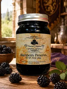 The Armored Kingdom Premium Sugar-Free Blackberry Fruit Jam Preserve - 16oz, Gluten-Free, Low-Sugar, Made with Real Wild Blackberries, Rich Deep Flavor, Ideal for Cupboard Storage, Great for Youth Snacking