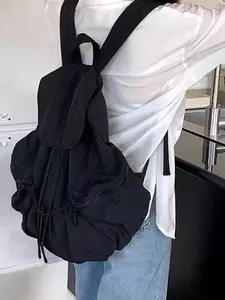 Niche design backpack, Quilted casual daypack, casual travel lightweight backpack, nylon drawstring school bag, simple large capacity sports bag, college style backpack, high school college student backpack, suitable for mountaineering travel, etc.