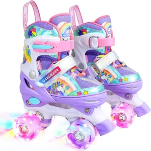 Rainbow Unicorn Kids Roller Skates for Girls Boys Toddler Ages 3-6, Adjustable Roller Shoes with Luminous Wheels for Birthday Xmas Gifts kids  rollerskates