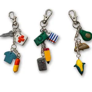 Charm keychain for bag, Clay Keychains Charms, nursing keychain, accountant keychain, taco keychain- Unique Designs for Personalized Accessories keychains