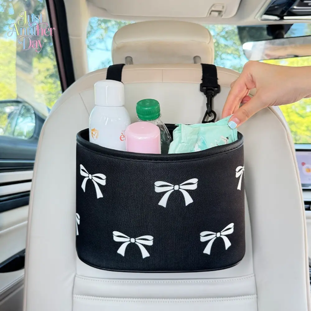 Car Seat Back Storage Bag, Checkerboard Pattern Car Seat Back Organizer, Car Interior Accessories for Car Stowing & Tidying, Boujee Car Accessories