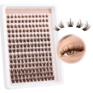 Mixed Length Individual False Eyelashes, 140pcs/box Individual Lash Kit Natural Look Eyelash Extensions Set, Self Grafting Curl Eyelashes, Eye Makeup Enhancement False Eyelashes, Cosmetic, Natural Curling, Wispy Eyelash Clusters, Diy Eyelash Extensions