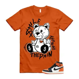 1 High OG Shattered Backboard Graphic T-shirt, SM2 Tee Shirt Match 1 Shattered Backboard Orange Black White Sneaker, Perfect Fit