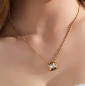 EVRY JEWELS Gold or Silver Plated Stainless Steel Women's Hypoallergenic Ethereal Necklace