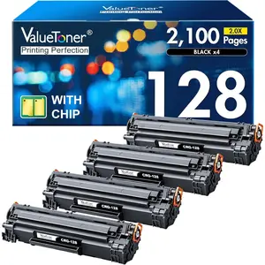 Compatible Toner Cartridge Replacement For Canon 128 Black Toner Cartridge CRG128, For FaxPhone L190 L100, For ImageCLASS D530 D550, For MF4880dw MF4570dw MF4770n Laser Printer, 4-Pack (Black)