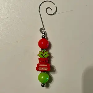 Red Wired Silicone Beaded Plant Bookmark