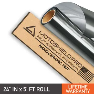 MotoShield Pro Nano Ceramic Window Tint - 24" in x 5' ft Roll + Lifetime Warranty