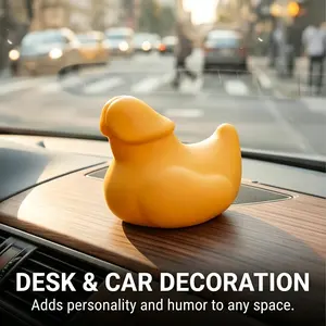 4 Pack Mini Squeaky Ducks, Funny Car Dashboard Decor, Cute Bath Duck Prank Toys for 4x4 Off-Road Fans, Office Desk & Summer Road Trip Accessories