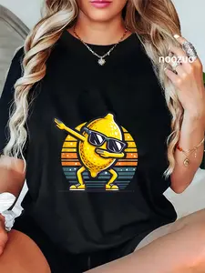 100% Cotton Funny Dab Lemon Dancing Dabbing Retro Fruit T-Shirt