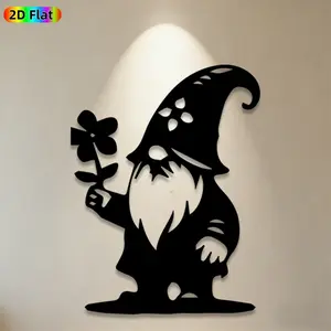 1pc Gnome Metal Wall Art, Whimsical Gnome Statue Mural, Ideal Gift for New Year, Easter, Garden Decor Enthusiasts, Weather-Resistant Metal Wall Decor Wall Sculptures, Perfect for Patio Wall & Backyard Fence, Charming Outdoor Decor