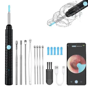 Electric Earwax Removal Tool Kit, Earwax Remover Tool, 1 Box Wireless Ear Cleaner with Camera & LED Light, Smartphone Earwax Removal Tool for Home & Travel