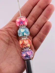 F7-Clear Colored Bubble Hearts 2 Pack - Perfect for pens and key chains