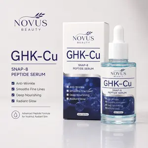 Novus Beauty GHK-Cu Copper Peptide Serum with SNAP-8 | Firming & Radiant Glow Formula | Hydrating Peptide Face Serum