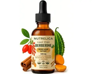 Berberine with Ceylon Cinnamon, Bitter Melon, Turmeric & Chromium – Blood Sugar Balance & Glucose Metabolism – 1200mg, No Sugar, Vegan, Non-GMO