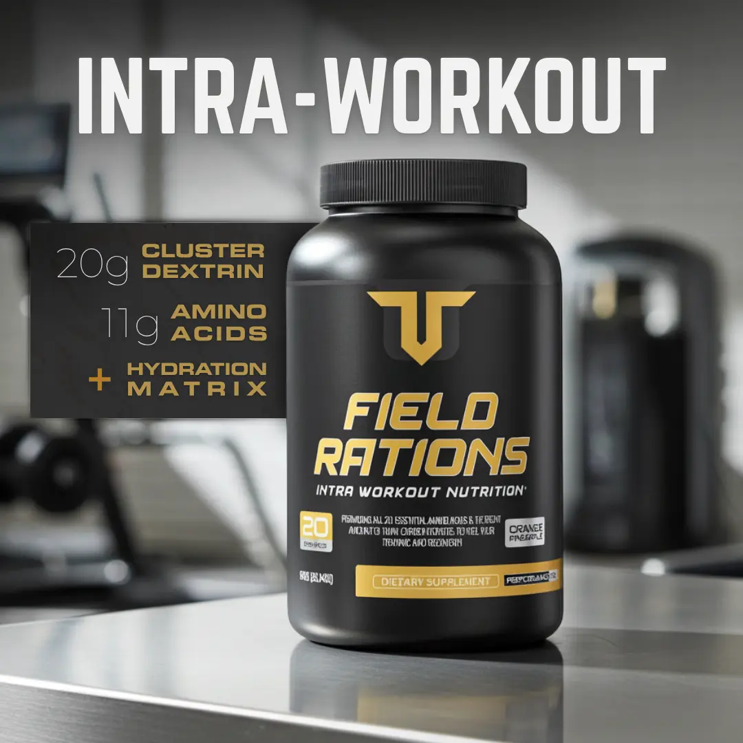 Field Rations Intra-Workout Fuel for Sustained Performance Orange Pineapple Flavor Stimulant-Free Supplement Drink with Optimal Amino Acids & Carbohydrates for Muscle Growth & Protein Synthesis - Healthcare Fitness Dietary - Edible