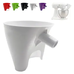 Multi-Piece Kitchen Mixer Flour Funnel, Plastic Funnel with Easy Pour Attachment, Fits Ksm150 5 Quart Incline Head Blender, Baking Accessories