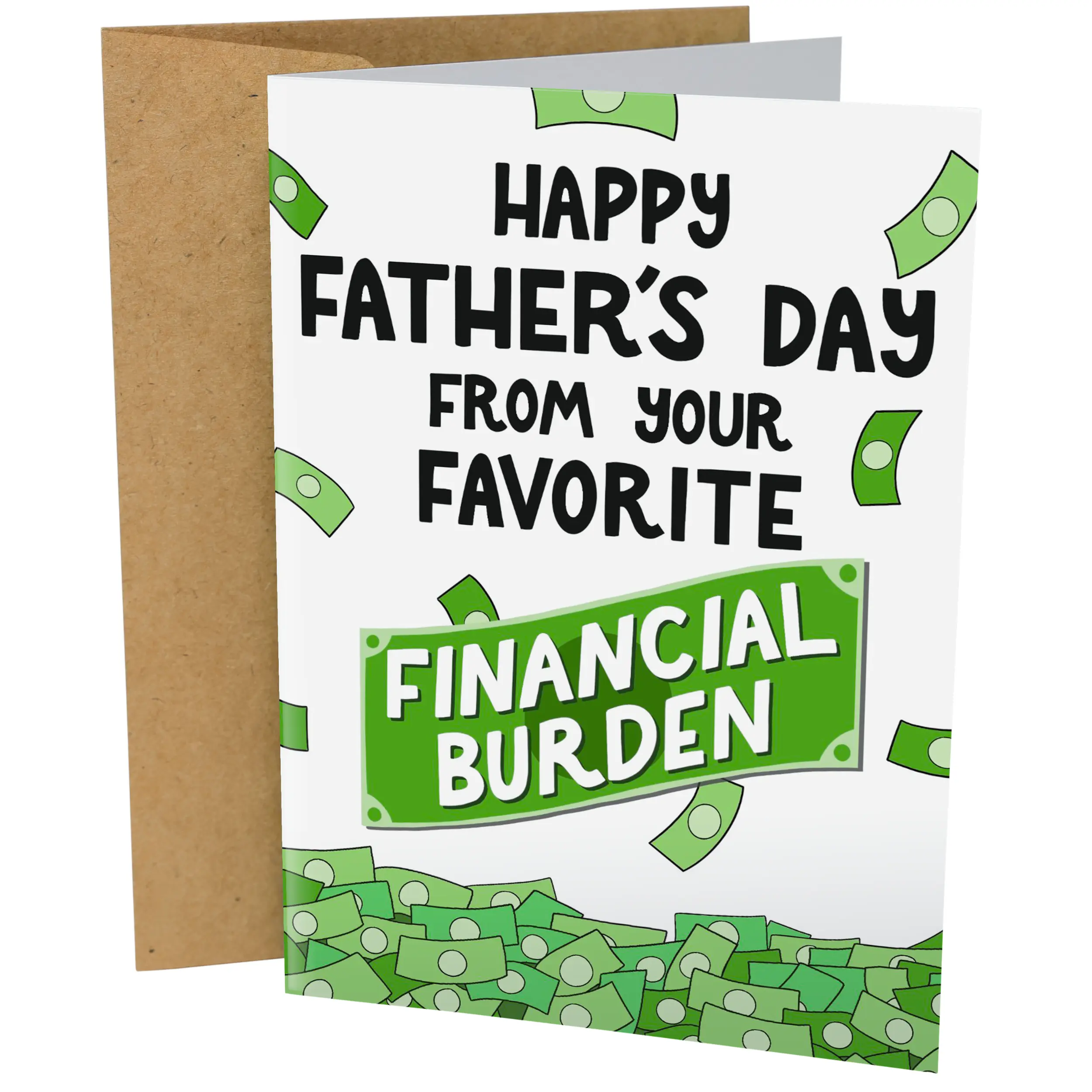 Funny Father's Day Card for Dad | Humorous Greeting Card Gift for Dad | 5x7 Card with Kraft Envelope