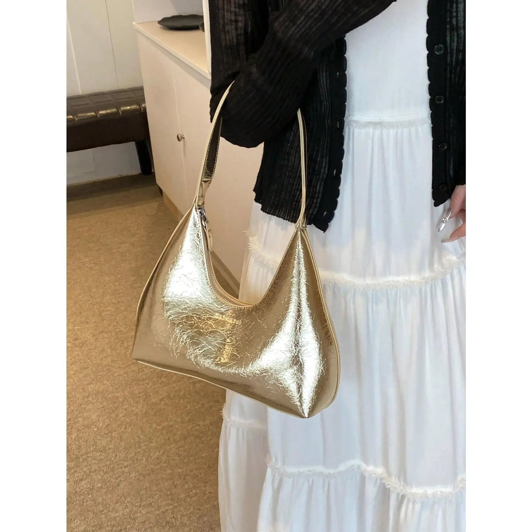 DealsForYouDays Retro Minimalist French Armpit Crescent Bag, Fashionable Elegant Versatile Shoulder Crossbody Baguette Handbag For Women