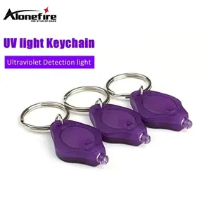 ALONEFIRE F5 UV Ultraviolet Keychain Light - Detect Fluorescent Substances & Leaks with Mini Purple LED Flashlight! Plastic