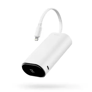 [$3 Shipping service] iWALK Power Bank Fast Charging 9600mAh,Ultra Compact Small Portable Charger with Built in 18W PD Cable & LED Display, PD Battery Pack Portable Charger Compatible with iPhone 14/13/12/XR Cellphone Smartphone